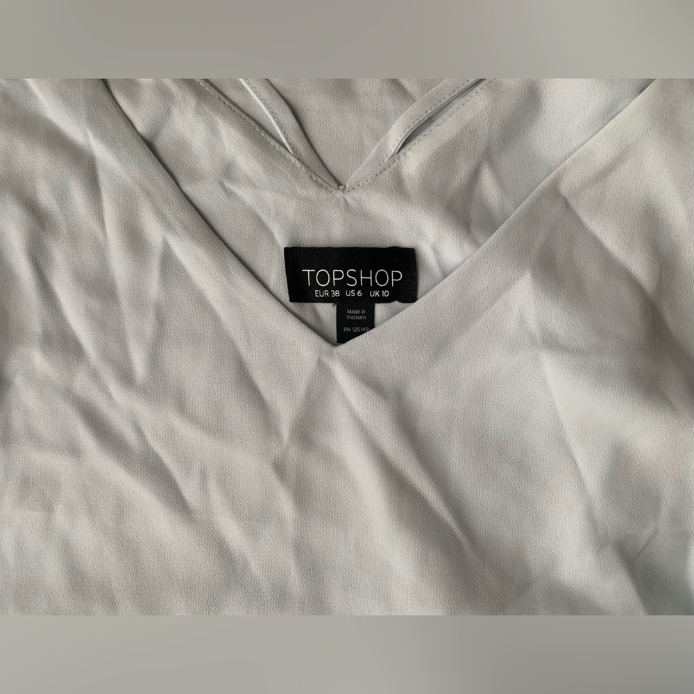 Powder Blue V-neck Topshop Camisole Tank Top - Picture 4 of 4